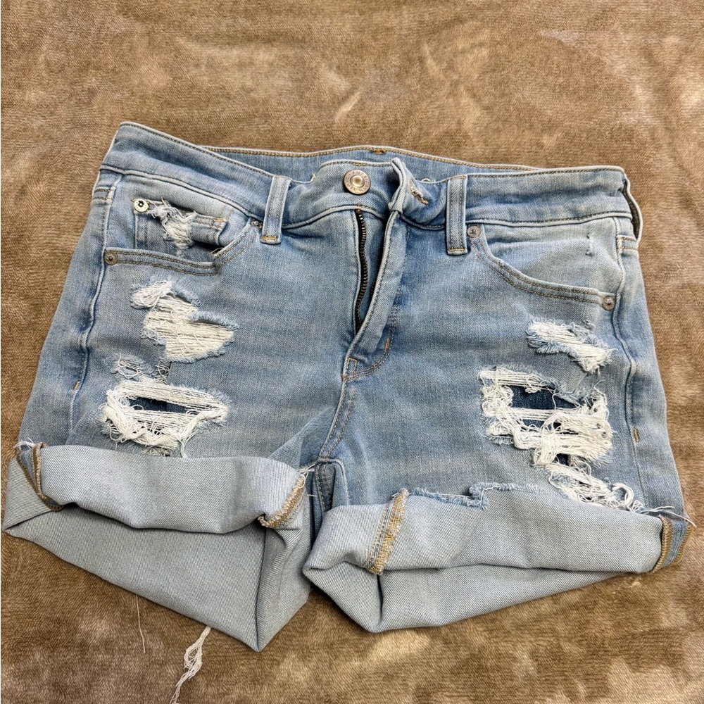 Distressed Denim Shorts